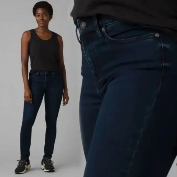 Prana Denim - Prana Sienna Skinny Jeans Women Dark Wash Mid Rise Classic Denim Blue Size 8 NWT